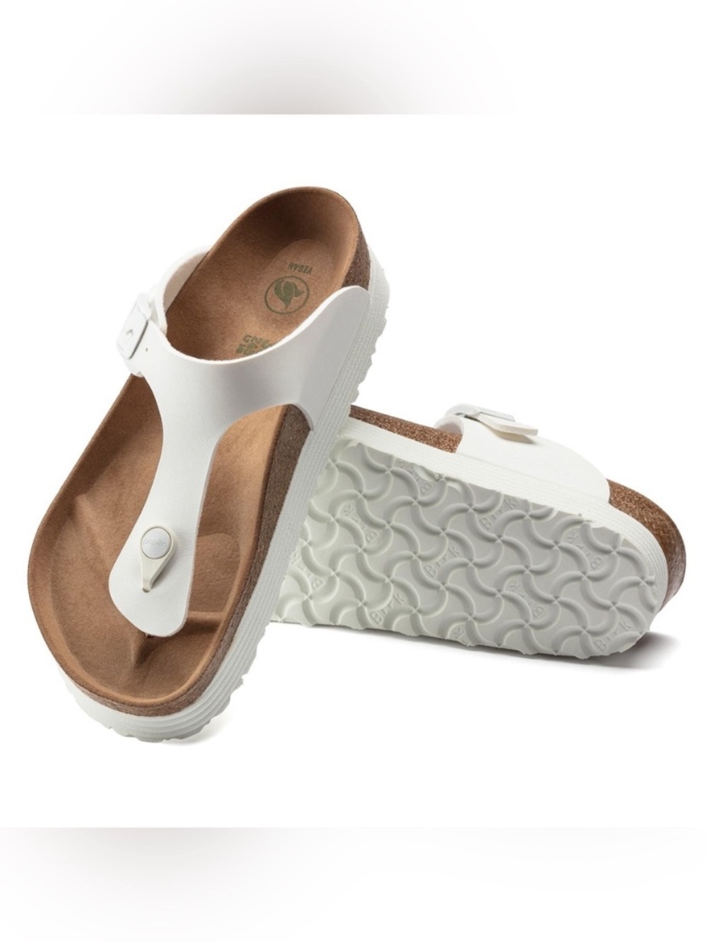 Papillio White Thong Sandals with Cork Footbed NWOT
